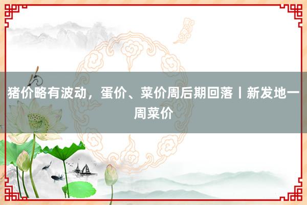 猪价略有波动,蛋价、菜价周后期回落丨新发地一周菜价
