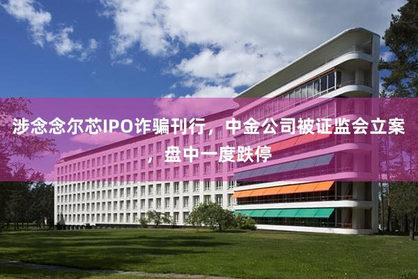 涉念念尔芯IPO诈骗刊行，中金公司被证监会立案，盘中一度跌停