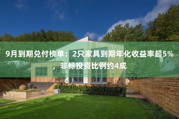 9月到期兑付榜单：2只家具到期年化收益率超5%，非标投资比例约4成