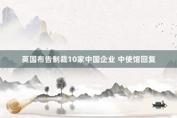 英国布告制裁10家中国企业 中使馆回复