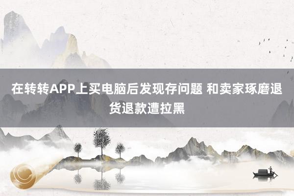 在转转APP上买电脑后发现存问题 和卖家琢磨退货退款遭拉黑