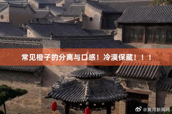 常见橙子的分离与口感！冷漠保藏！！！