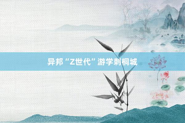 异邦“Z世代”游学刺桐城