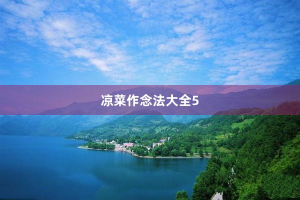 凉菜作念法大全5